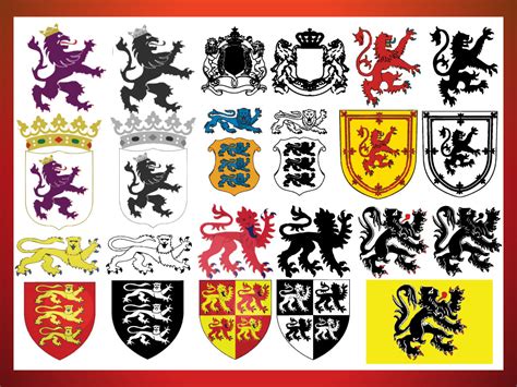 14 Heraldic Lion Vector Art Images - Heraldry Symbols Vector, Heraldic ...