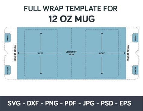 Plantilla de taza de 12 oz svg plantilla de taza de envoltura - Etsy España