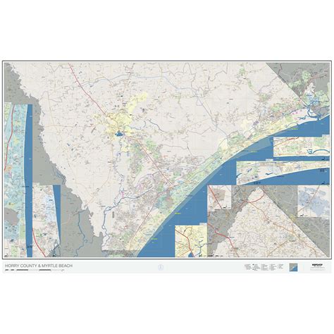 Myrtle Beach & Horry County, SC Wall Map by MapShop - The Map Shop