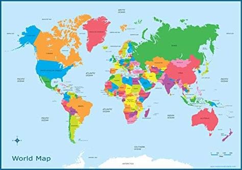 World Map A3 Printable