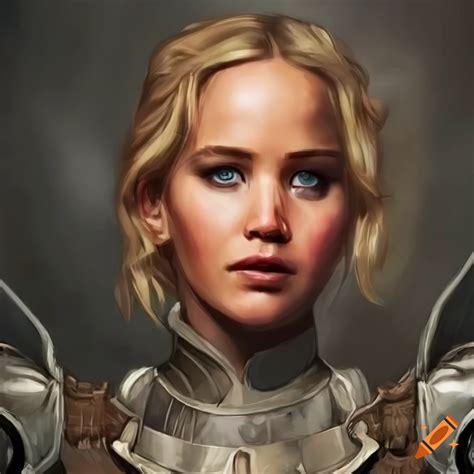 Portrait of jennifer lawrence as a paladin in baldur's gate on Craiyon