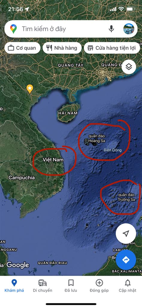 Hoàng sa và Trường sa đã có trên google map | Viết bởi vailin