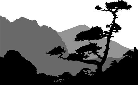 clipart of mountains silhouette - Clipground