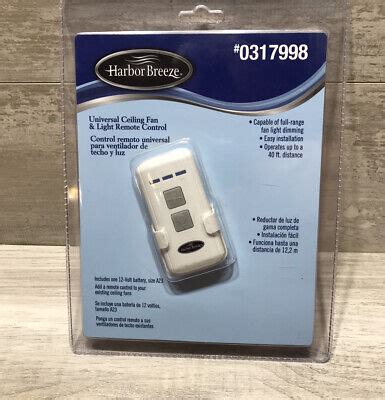 Harbor Breeze Universal Ceiling Fan & Light Remote Control NEW Sealed ...