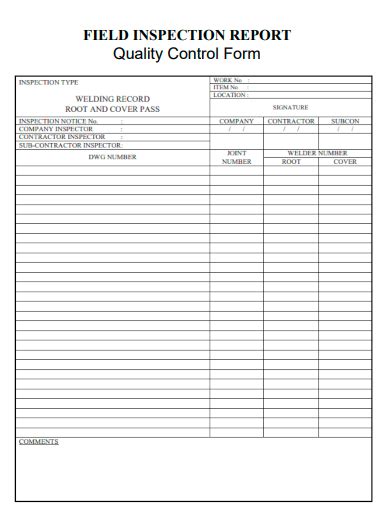 FREE 10+ Quality Control Inspection Form Samples in PDF