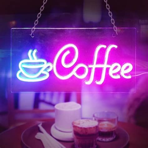 Amazon.com : Coffee Neon Sign, Cafe Shop LED Neon Lights USB Powered Decorative Neon Coffee ...