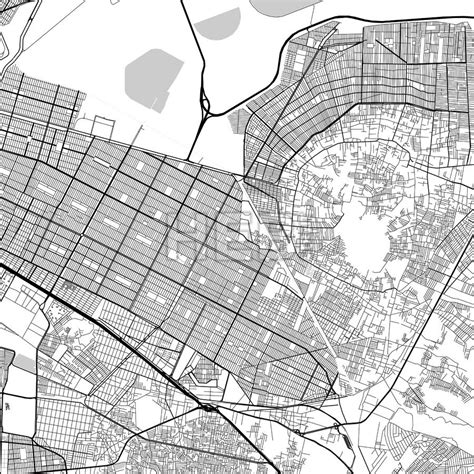 Nezahualcóyotl, México, downtown map, light | HEBSTREITS Sketches | Map, Map vector, Downtown