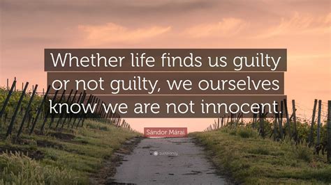 Sándor Márai Quote: “Whether life finds us guilty or not guilty, we ...