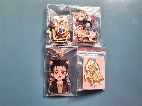 Fanmade anime merch demon slayer attack on titan onmyoji keychain badge ...