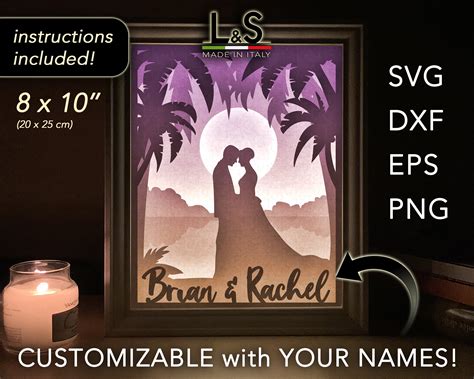 Customizable Wedding Shadow Box Svg for Cricut Couple - Etsy