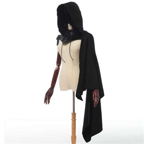 Unisex Vintage Hooded Mantle Cloak Medieval One Shoulder Cape Cosplay ...