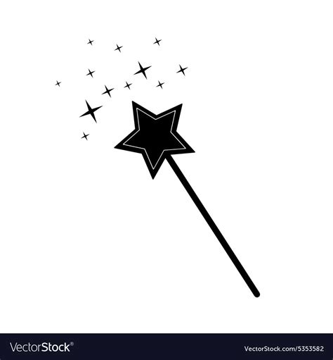 Magic wand black Royalty Free Vector Image - VectorStock