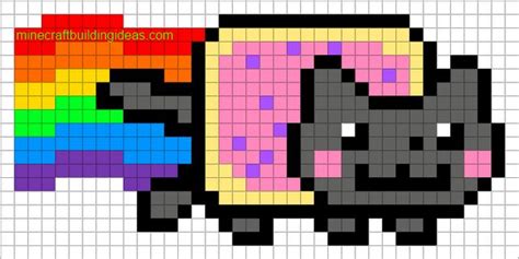 Minecraft Pixel Art Templates: Nyan Cat | Punto de cruz, Gato punto de ...