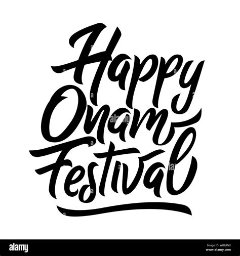 Happy Onam festival black handwriting lettering isolated Stock Vector Image & Art - Alamy