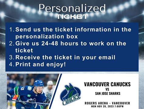 Custom Hockey Ticket NHL Tickets Surprise Gift Hockey - Etsy Canada