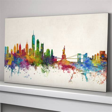 New York Skyline Watercolor at PaintingValley.com | Explore collection of New York Skyline ...