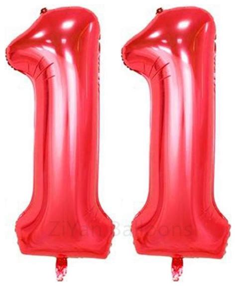 40-Inch Red Number 11 Balloon - Perfect Party Decorations for Birthdays ...