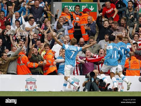 SEBASTIAN LARSSON CELEBRATES LIVERPOOL V SUNDERLAND FC ANFIELD ...