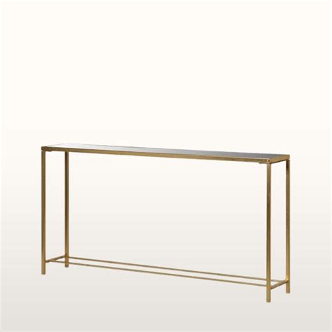 Long Gold Mirrored Console Table – Oriana B