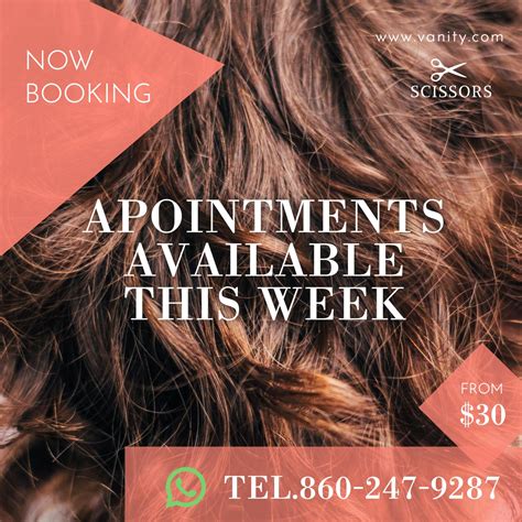 Hairdressing appointment template to customize | Appointments, Booking, Hairdresser