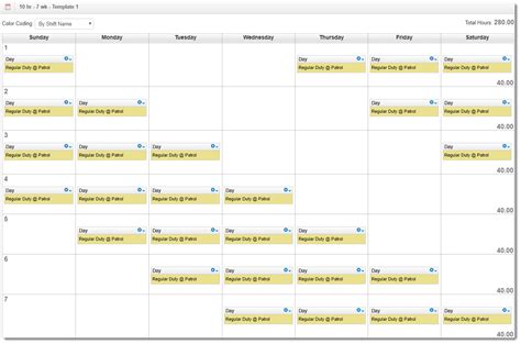 10-Hour Shift Law Enforcement Schedule Examples | PlanIt Police