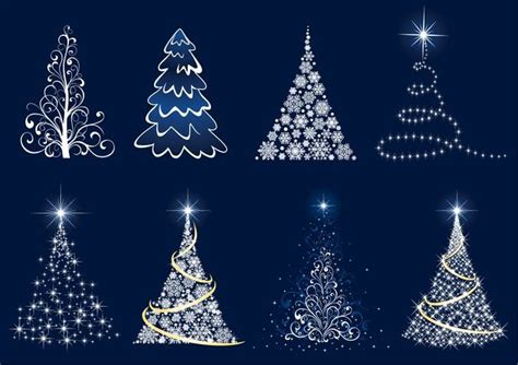 Abstract Christmas Tree Vector Set Vector for Free Download | FreeImages