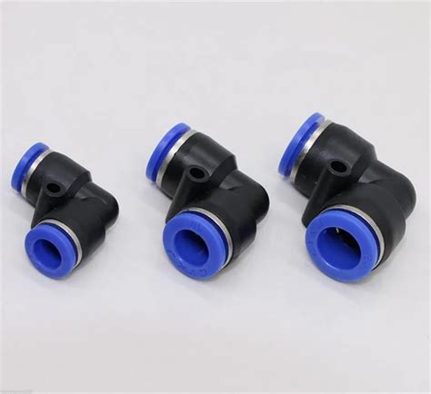 10pcs Tube O/D 4mm 16mm Plastic Elbow 90 Degree Push In Fittings Pneumatic Connectors For Air ...