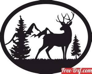 Download deer scene art YzNkb High quality free Dxf files, Svg, C