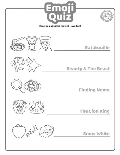 Fun Emoji Quiz Printable Kids Activities Blog