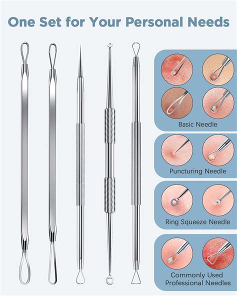 TAYTHI Blackhead Remover Tool Kit - Stainless Steel Pimple Popper & Extractor for Acne ...