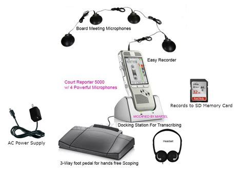 Digital Court Reporter 5000 Courtroom Recorder Package w/4 Courtroom ...