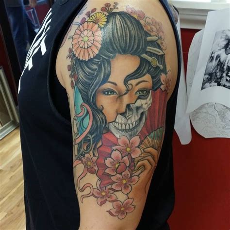 50 Colorful Japanese Geisha Tattoo Meaning and Designs Check more at http://tattoo-journal.com ...