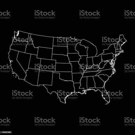 Usa Map With State Borders Vector Illustration Stock Illustration ...