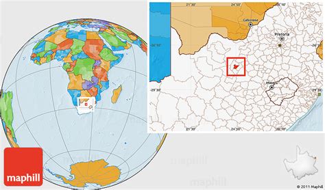 Political Location Map of HARTSWATER, highlighted country