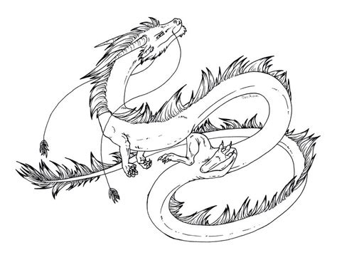 Free lineart: Eastern dragon by Dreikaz on DeviantArt