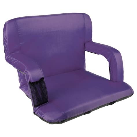 Wide Stadium Seat Chair Bleacher Cushion- Padded Back Support, Armrests, 6 Reclining Positions ...