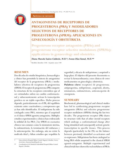 (PDF) Progesterone receptor antagonist (PRAs) and progesterone receptor selective modulators ...