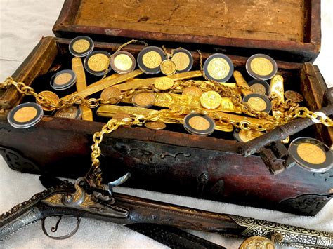 Authentic Treasure Chest (Really held Gold Doubloons) - Pirate Gold Coins