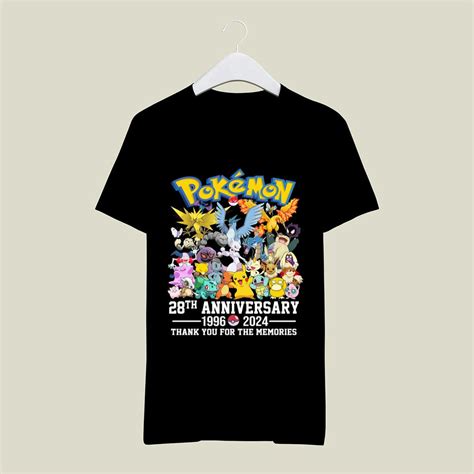 Pokemon 28th Anniversary 1996 2024 Thank You For The Memories Pokemon Group Shirt - Lesgusa