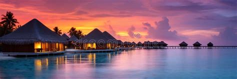 Maldives at a Resort on the Island at Sunset Stock Image - Image of creativity, coast: 300428863