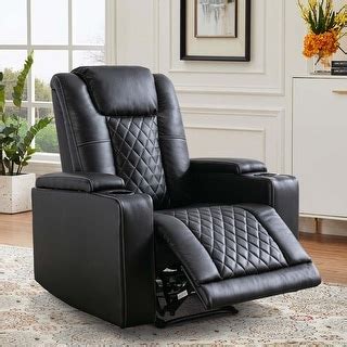 Leather Electric Power Recliner Chair with USB Ports and Cup Holders ...