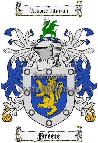 Preece (Welsh) Coat of Arms (Family Crest) Image Download