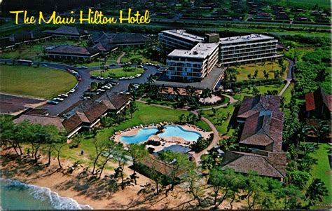 Maui Hilton Hotel Aerial View Swimming Pool Hotel Kaanapaili Beach Hi Postcard | United States ...