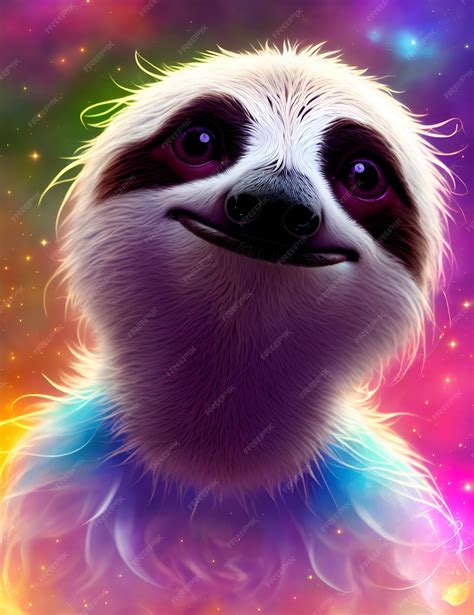 Premium AI Image | Colorful concept art of a sloth