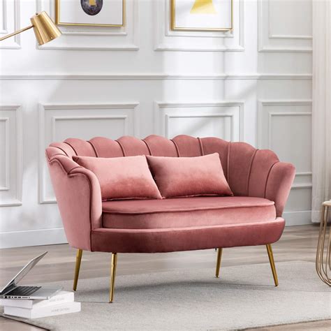 Buy Vitoki Modern Contemporary Velvet Loveseat Sofa 2 Seater Sofa Upholstered Tub Chair with ...