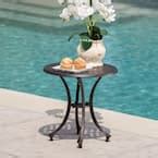 Noble House Eliseo Bronze Square Aluminum Outdoor Side Table-15756 - The Home Depot