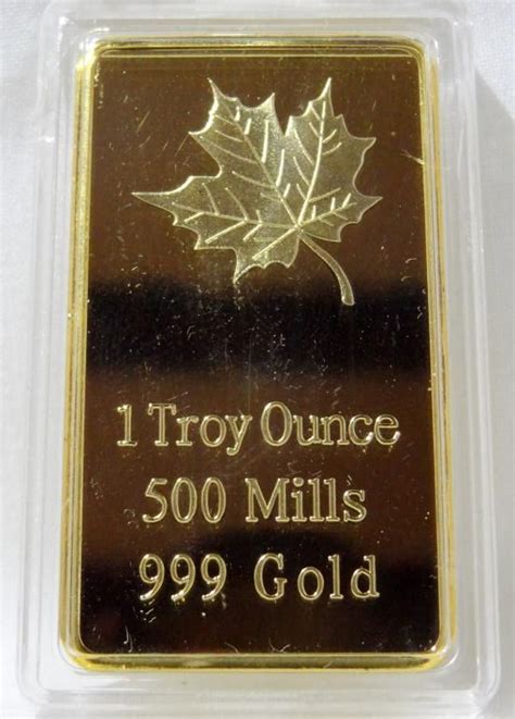 1 Troy Ounce 500Mills .999 Pure Gold Bar