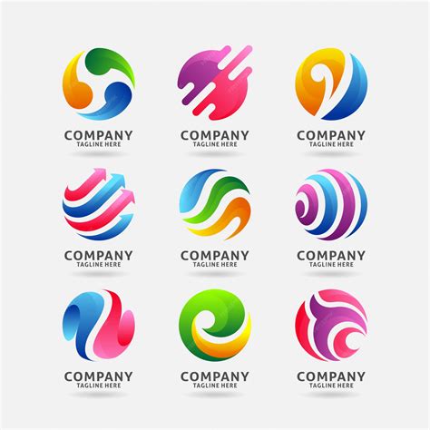 Premium Vector | Collection of abstract circle logo design