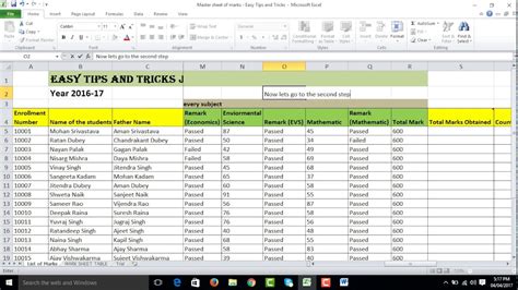 How to Prepare Mark sheet in Excel - Easy Tips and Tricks - YouTube