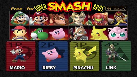 Character Select Theme - Super Smash Bros - Nintendo 64 - YouTube